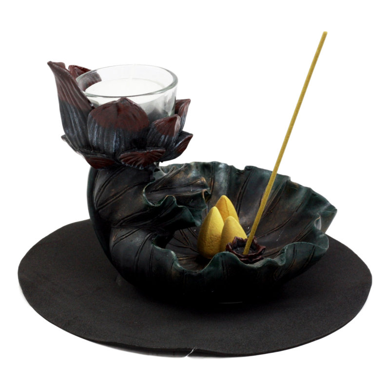 Ebros Gift Feng Shui Zen Lotus Flower Incense Tower Burner Scent