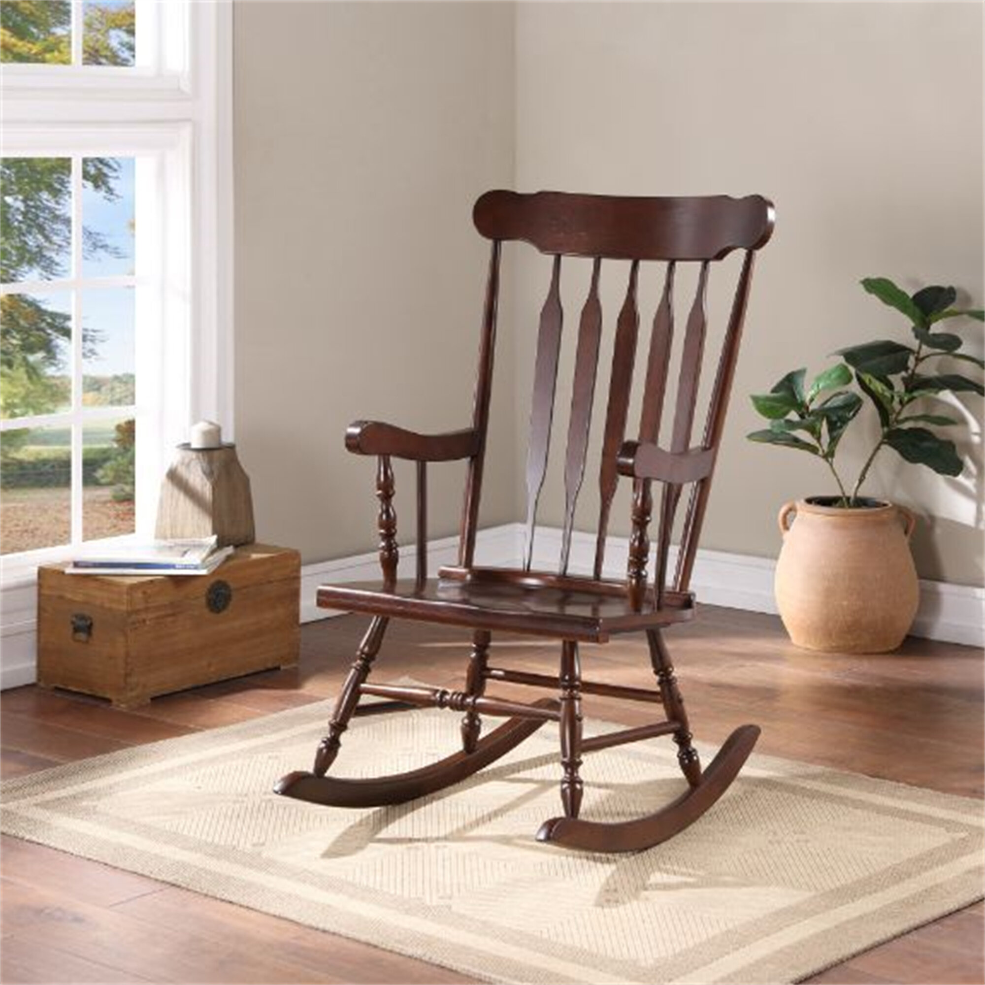 wayfair wooden rocking chair