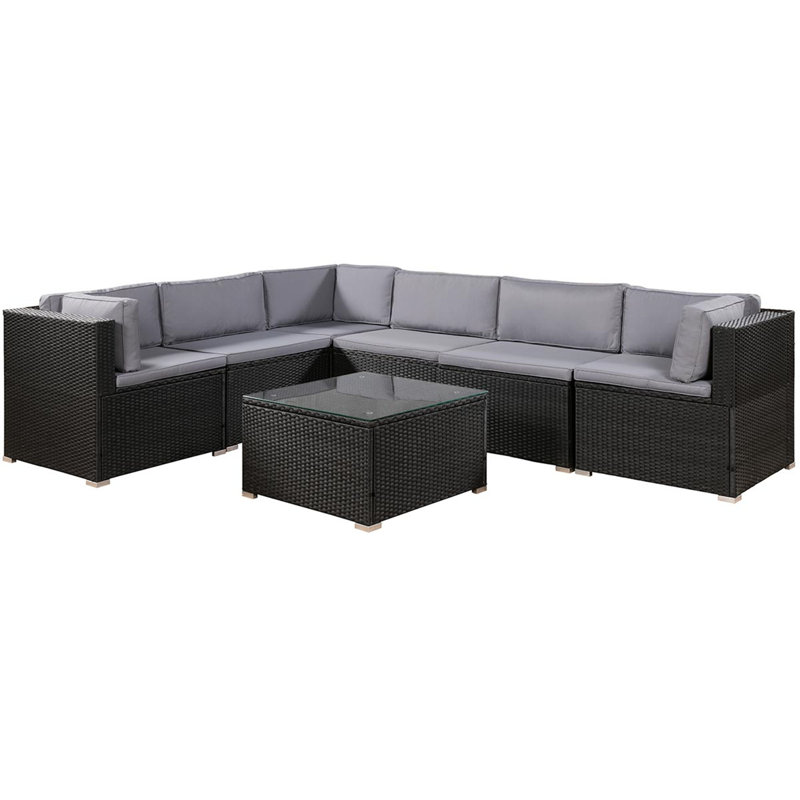 Latitude Run Deaven Patio 7 Piece Sectional Seating Group With Cushions Wayfair