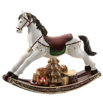 Alessi Holiday Desktop Decor Christmas Shelf Figurines Rocking Horse Decor 