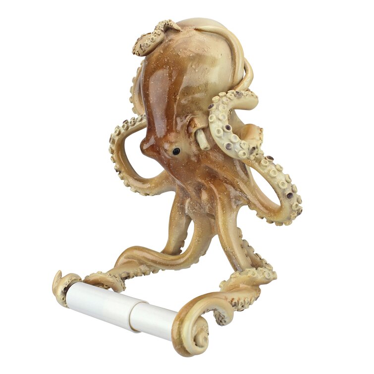white turquoise blue pink Octopus resin toilet paper or towelholder or hook