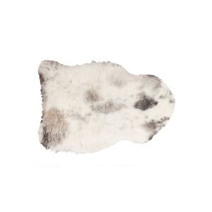 Dalea Sheared Hand-Woven Sheepskin White/Black Area Rug
