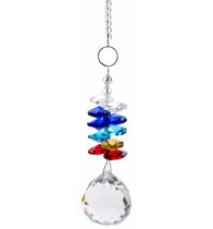 Blue ZHNA 1PC 6 Colors 6 Long Angel Crystal Suncatcher with Beautiful Crystals and Prism 