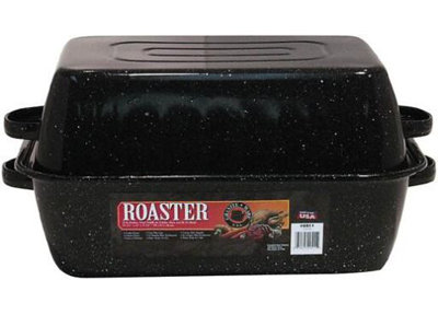 Large Covered Rectangular Roaster Granite Ware
