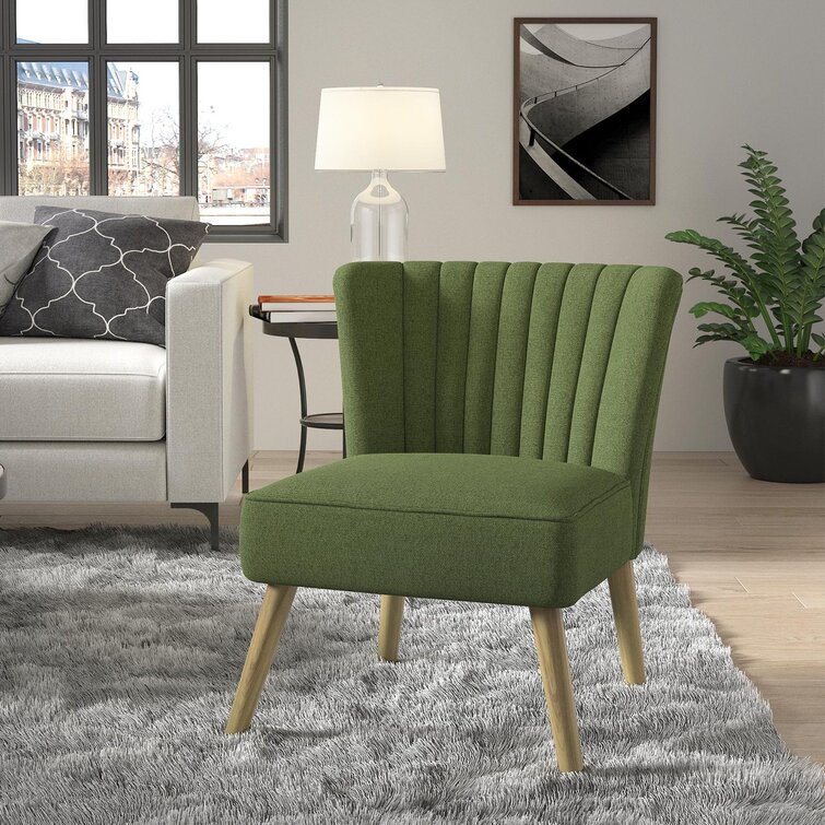 green mid century tufted shay chair