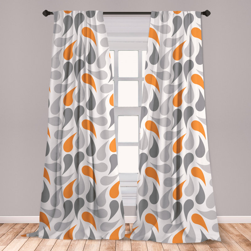 East Urban Home Ambesonne Geometric Curtains Abstract Paisley Design Middle Inspired Retro Ornate Window Treatments 2 Panel Set For Living Room Bedroom Decor 56 X 84 Yellow Green Grey White Reviews Wayfair