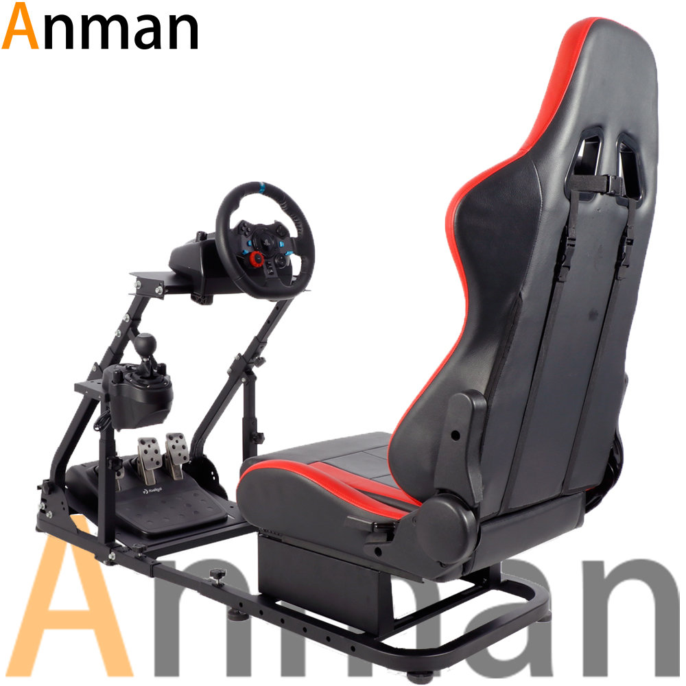 Anman Racing Steering Wheel Stand With Red Seat Fit Logitech G25 G27