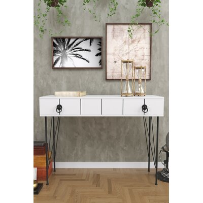 17 Stories Terrones 47" Console Table  Table Top Color: White