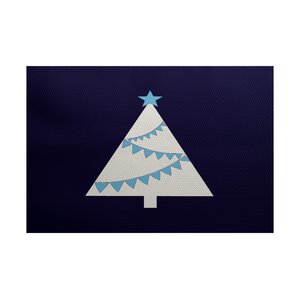 Christmass Blue Indoor/Outdoor Area Rug