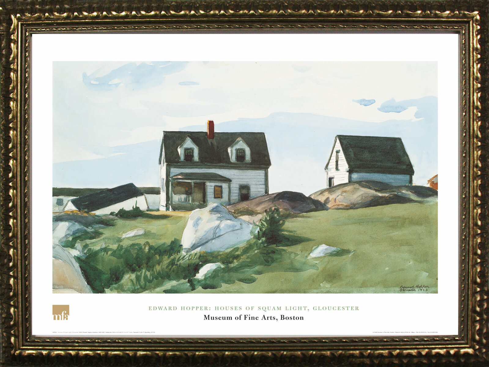 Houses Of Spuam Light Gloucester By Edward Hopper Framed Painting Print