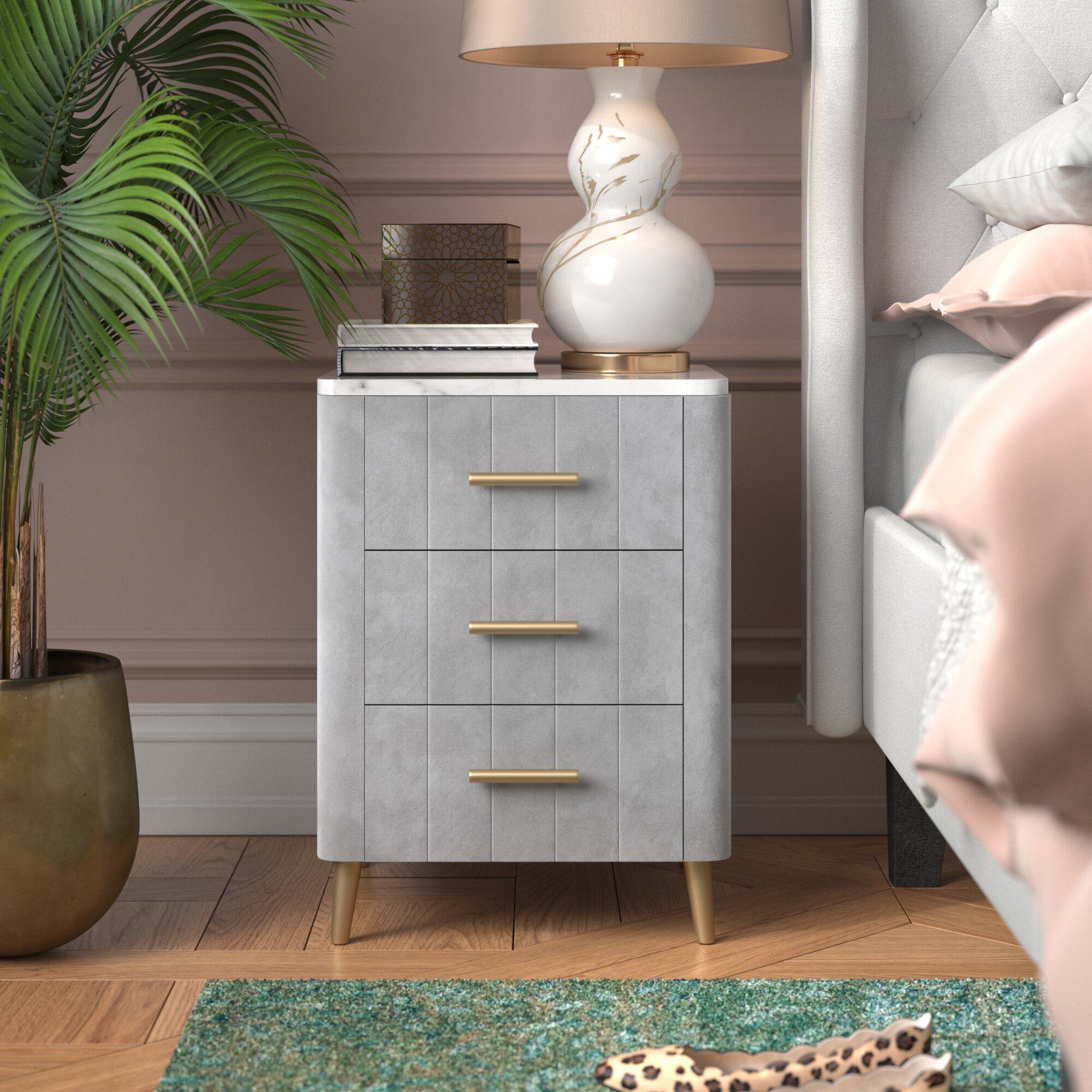 tall gray nightstand