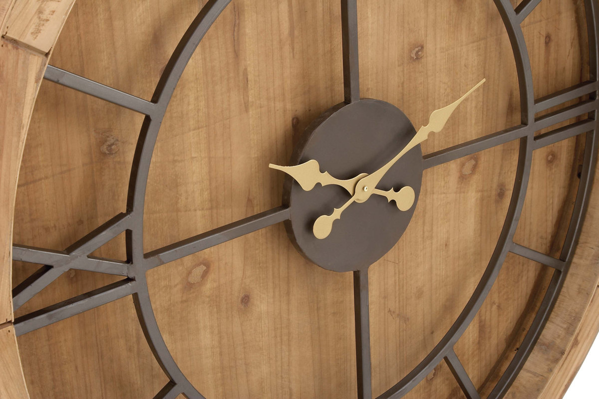 Cole Grey Oversized Wood And Metal 40 Wall Clock Reviews Wayfair Oversized Wood And Metal 40 Wall Clock