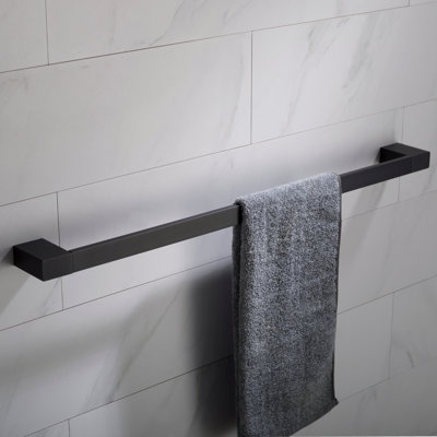 Stelios 25'' Wall-Mounted Solid Brass Towel Bar – Modern Bathroom Towel Rack with Concealed Mounting & Easy Installation