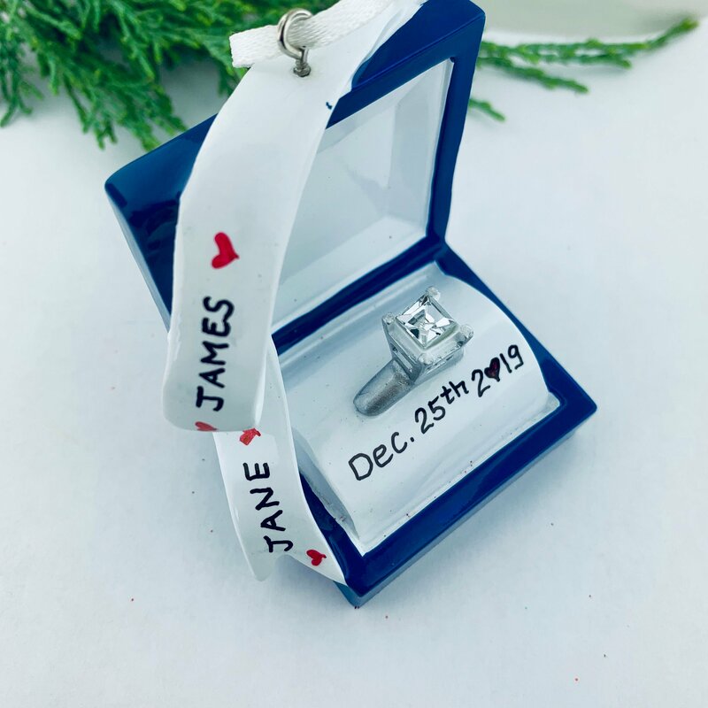 engagement ring box ornament