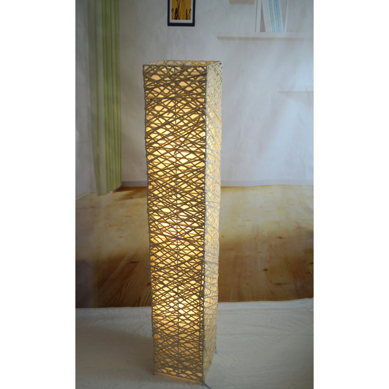 Californialighting Rectangle Bamboo Woven 52 Led Column Floor Lamp Rectangle Bamboo Woven 52 Led Column Floor Lamp