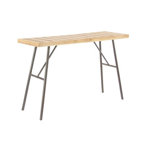 Latitude Run Stoker Modern Rectangular Slatted Design Wooden Console Table Latitude Run Stoker Modern Rectangular Slatted Design Wooden Console Table