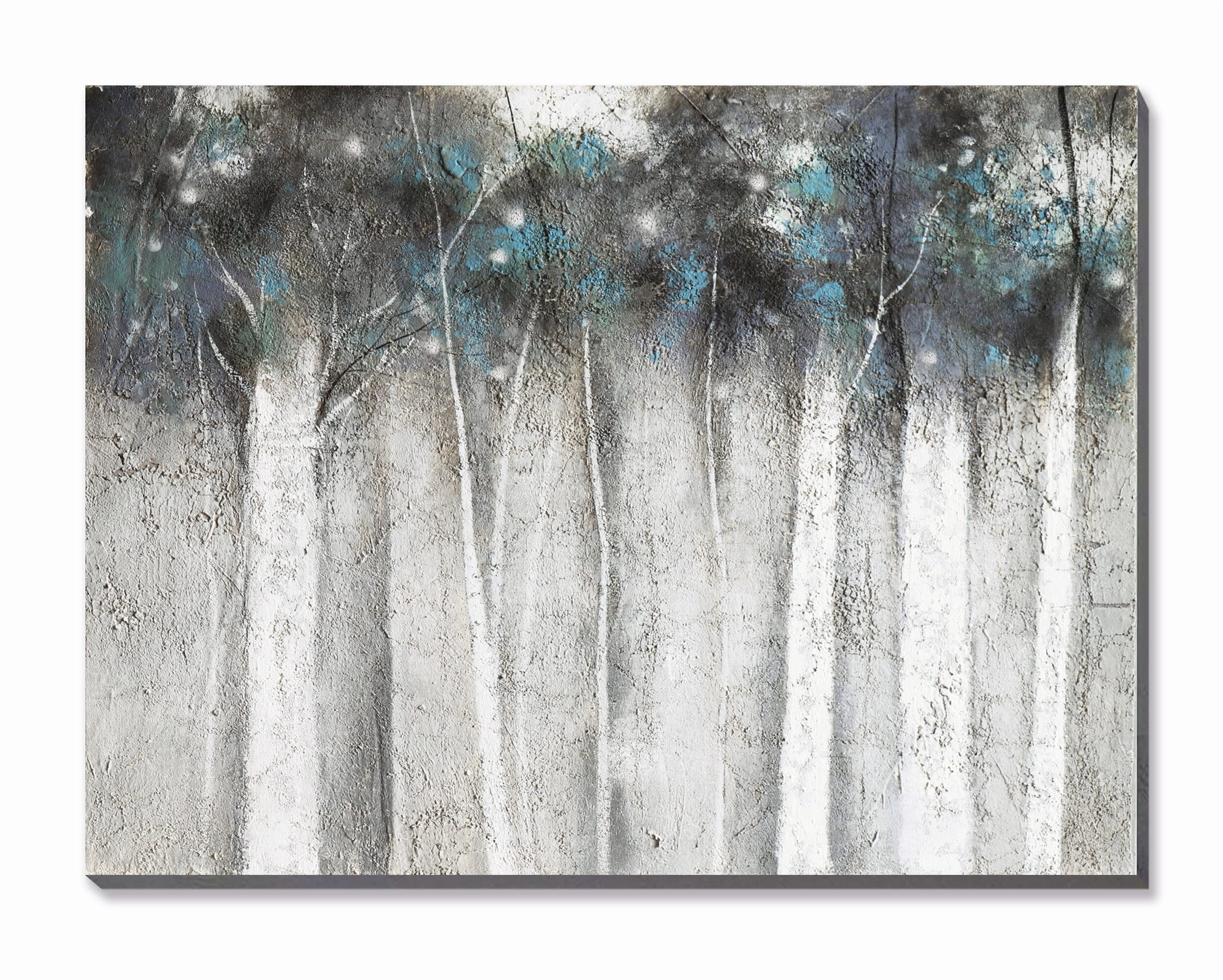 Contemporary Art For Home Decor Cityscape Painting Blue Grey Abstract Landscape Painting