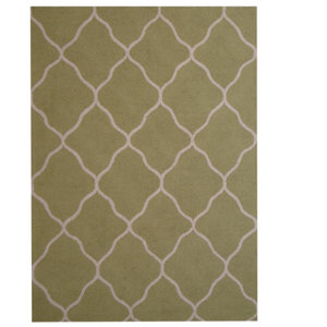 Hand-Tufted Light Green/Ivory Indoor Area Rug