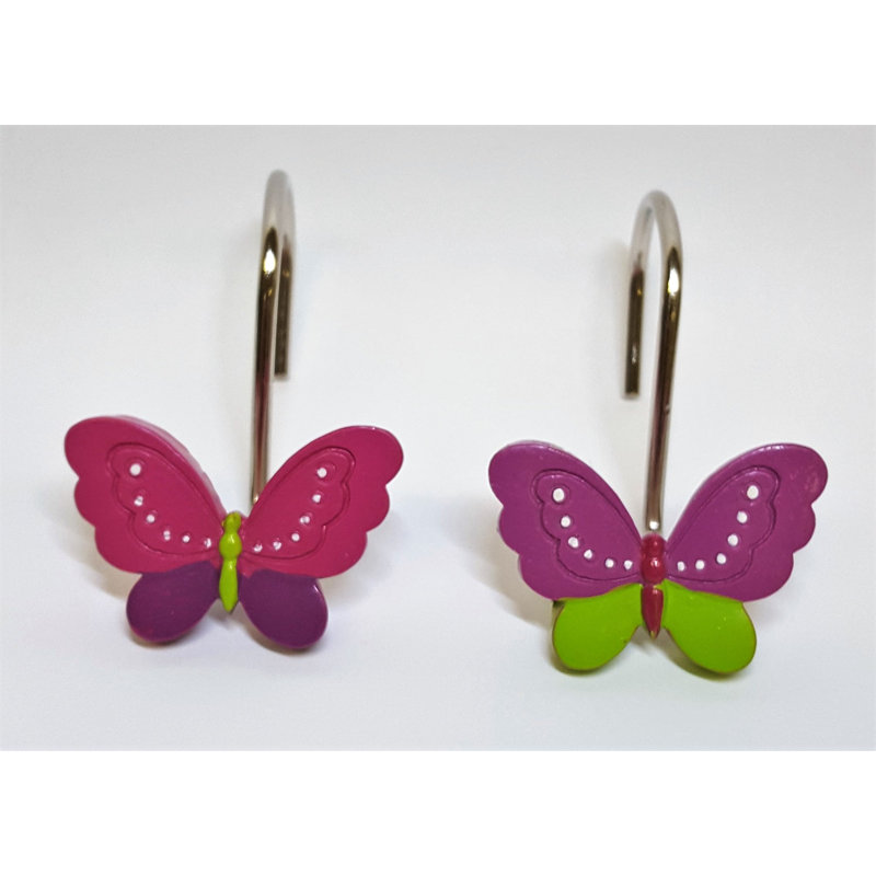 Ben And Jonah Neon Butterfly Shower Curtain Hooks Wayfair