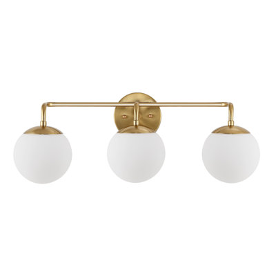 ( one missing part )Sommers 3-Light Dimmable Brass Gold Vanity Light