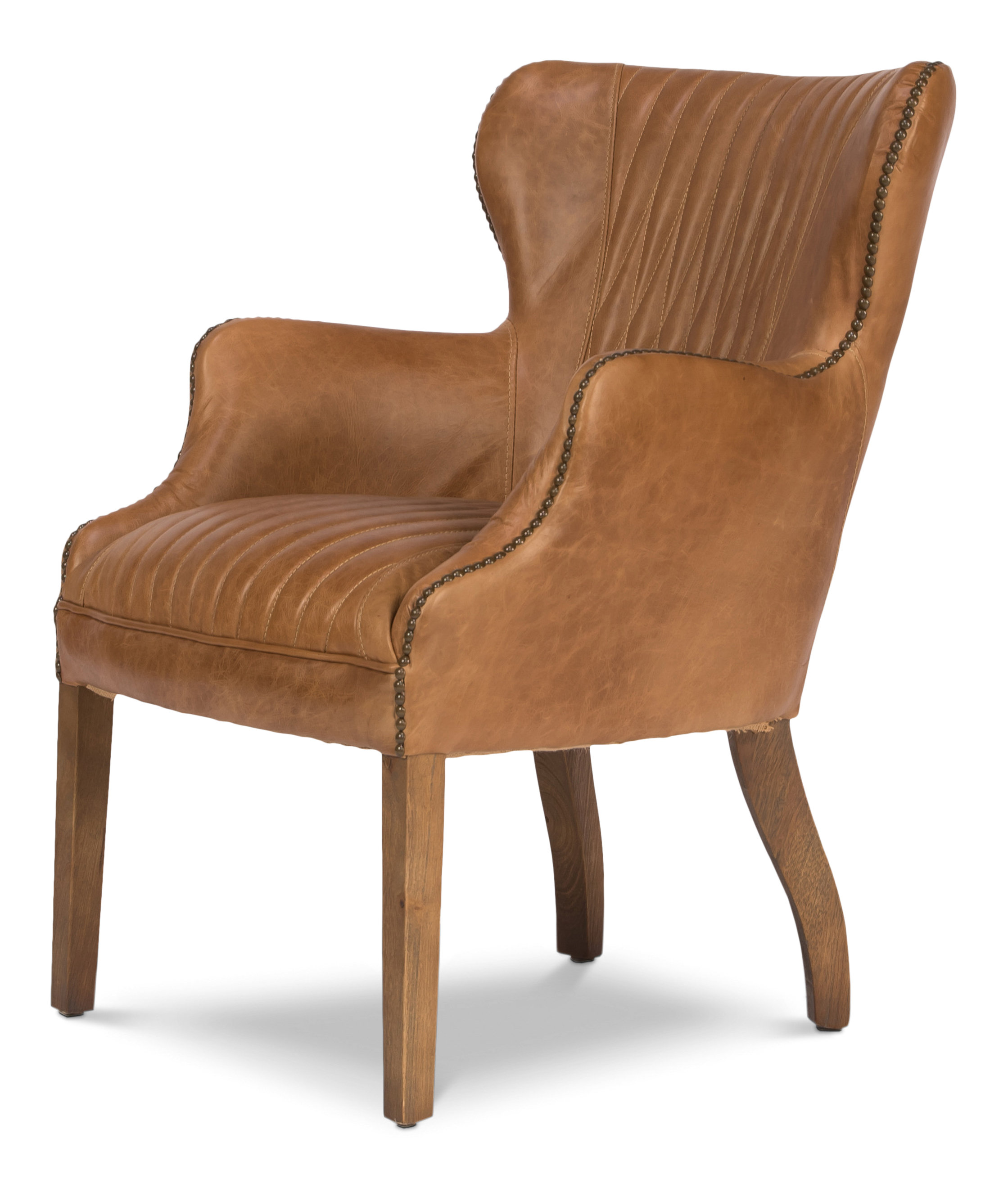 Loon Peak Darrin 25 W Top Grain Leather Wingback Chair Wayfair