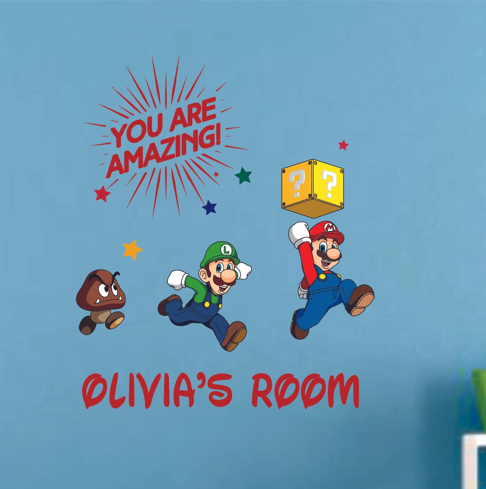 Super Mario Games Canvas Print Cartoon Printing Kids Boys Room Wall Art Decor 