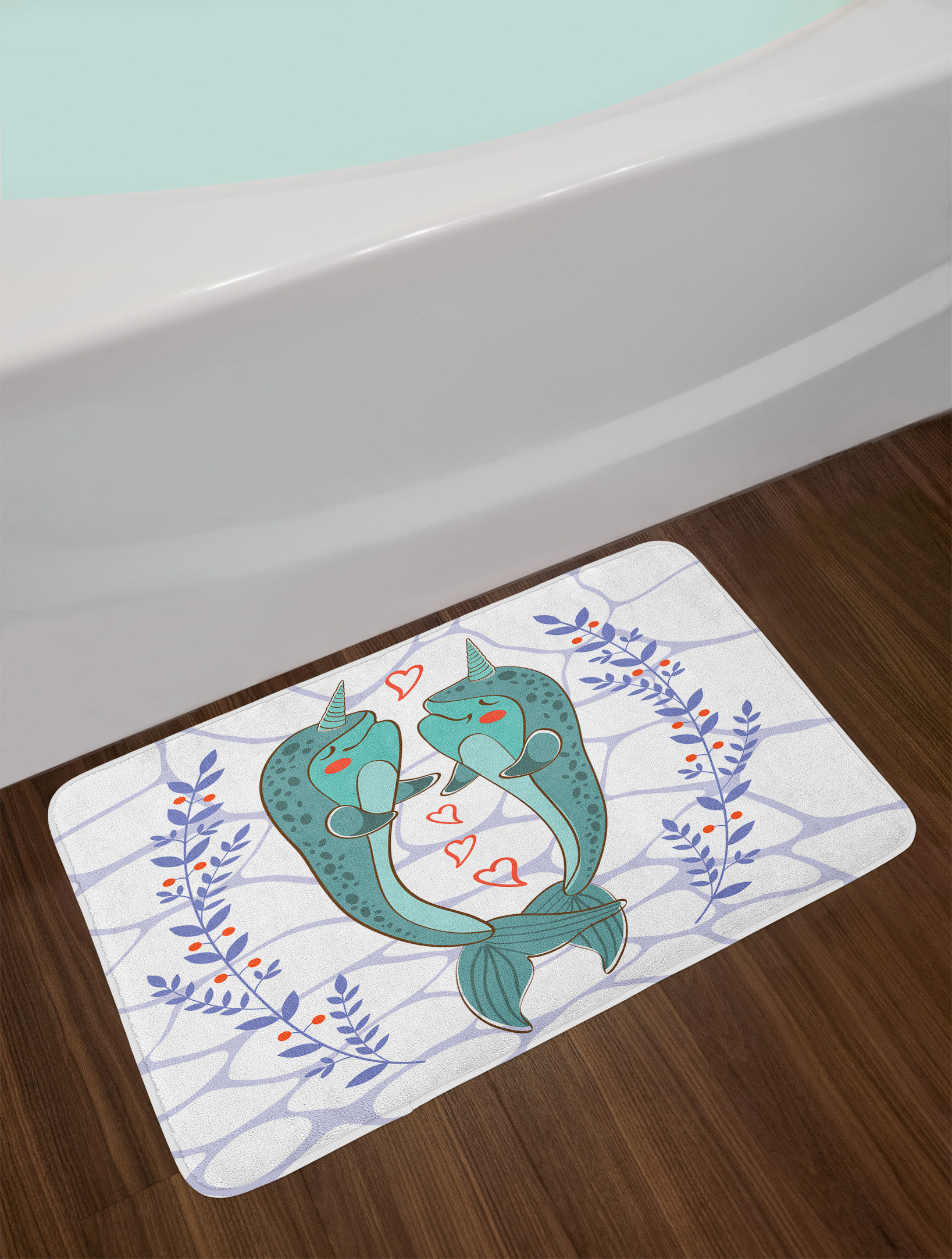 East Urban Home Ambesonne Narwhal Bath Mat By Valenties Day