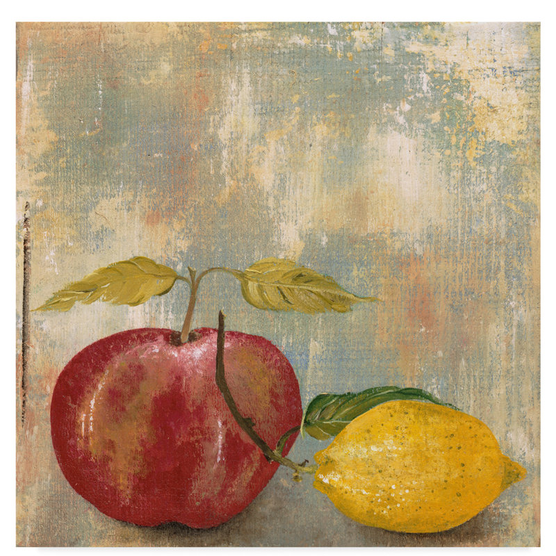 Trademark Art Fruit Apple Lemon Acrylic Painting Print On
