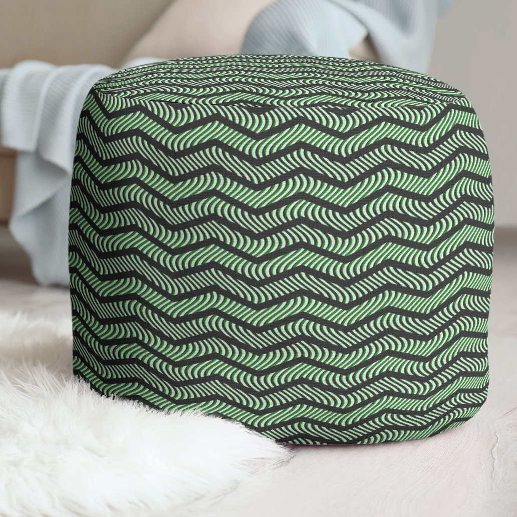 East Urban Home Wavy Chevrons Pouf Wayfair