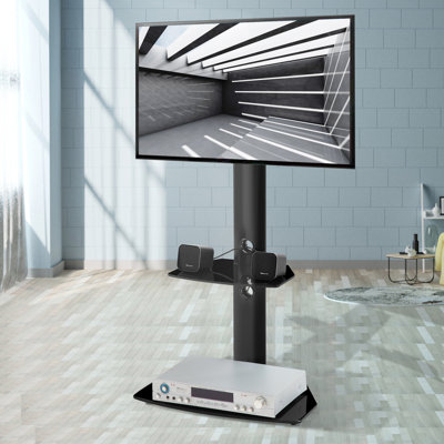 Height And Angle Adjustable Metal Frame Floor TV Stand Symple Stuff