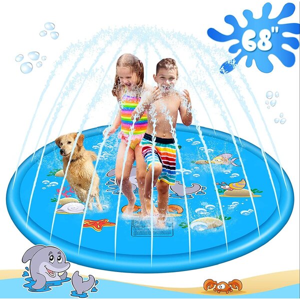 Splash Pad Sprinkler for Kids 68 Outdoor Water Toys for 2 3 4 5 6 7 8 Years Old Boy Girl Sprinkler Pool for Kids Toddler Baby Sprinkler-Splash-Pad--Water-Toys 