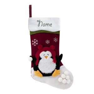 Personalised Penguin Sequin Topped Christmas Stocking 