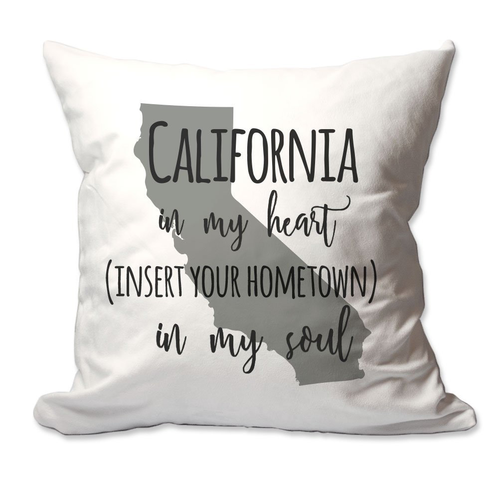 East Urban Home Customized California In My Heart Your Hometown In My Soul Throw Pillow Wayfair