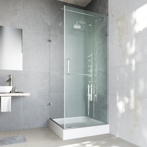 Pacifica 36 x 48-in. Frameless Shower Enclosure with .375-in. Clear Glass and Chrome Hardware