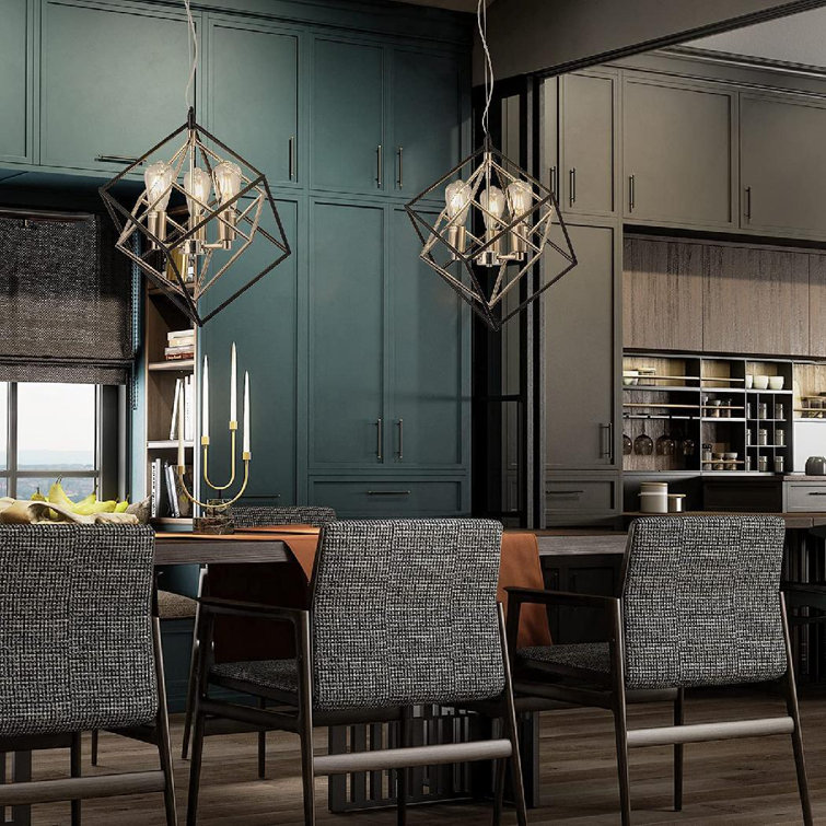 3-Light Geometric Pendant Light Fixture 