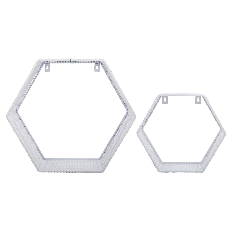 Ivy Bronx Tuckerman Decorative Hexagon 2 Piece Floating Shelf Set