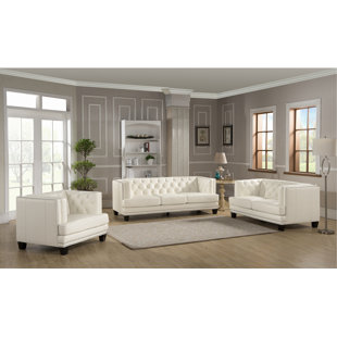 Crewellwalk 3 Piece Leather Living Room Set by Rosdorf Park