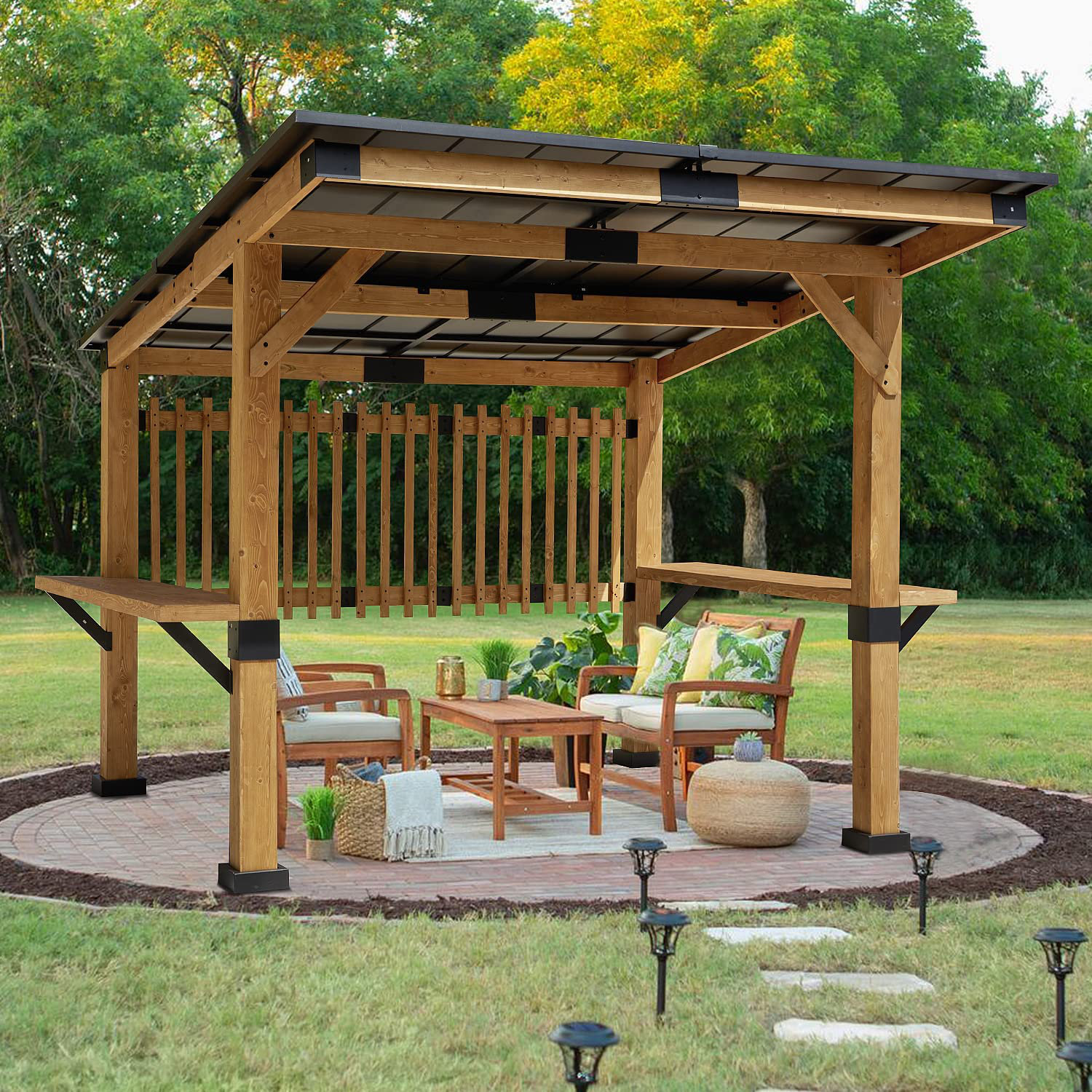Outdoor Cedar Gazebo Patio Wood Pergola 