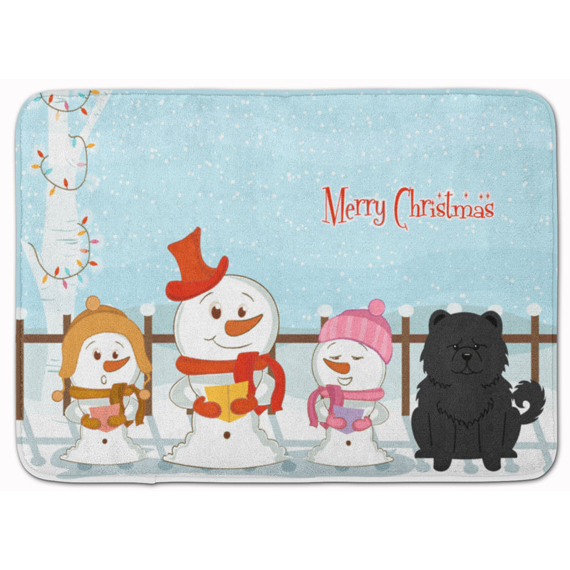 The Holiday Aisle Merry Christmas Chow Chow Rectangle Microfiber Non Slip Bath Rug Wayfair
