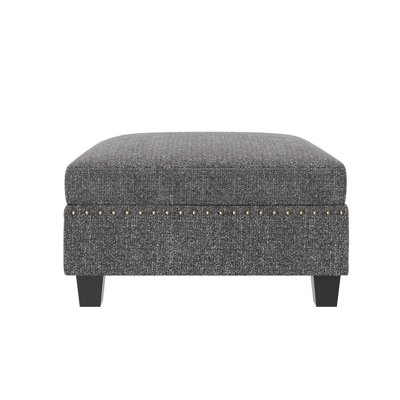 Anureet Rectangle Storage Ottoman For Modular Sofa Dark Gray