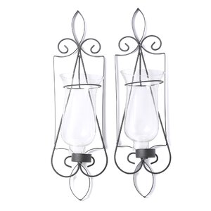 Houghton Tuscan Iron and Glass Sconce (Set of 2)