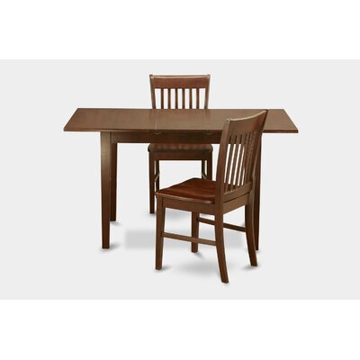 Antonio Butterfly Leaf Solid Wood Breakfast Nook Dining Set Andover Mills™ Color: Mahogany, Pieces Included: 3 Pieces: 1 Table, 2 Chairs