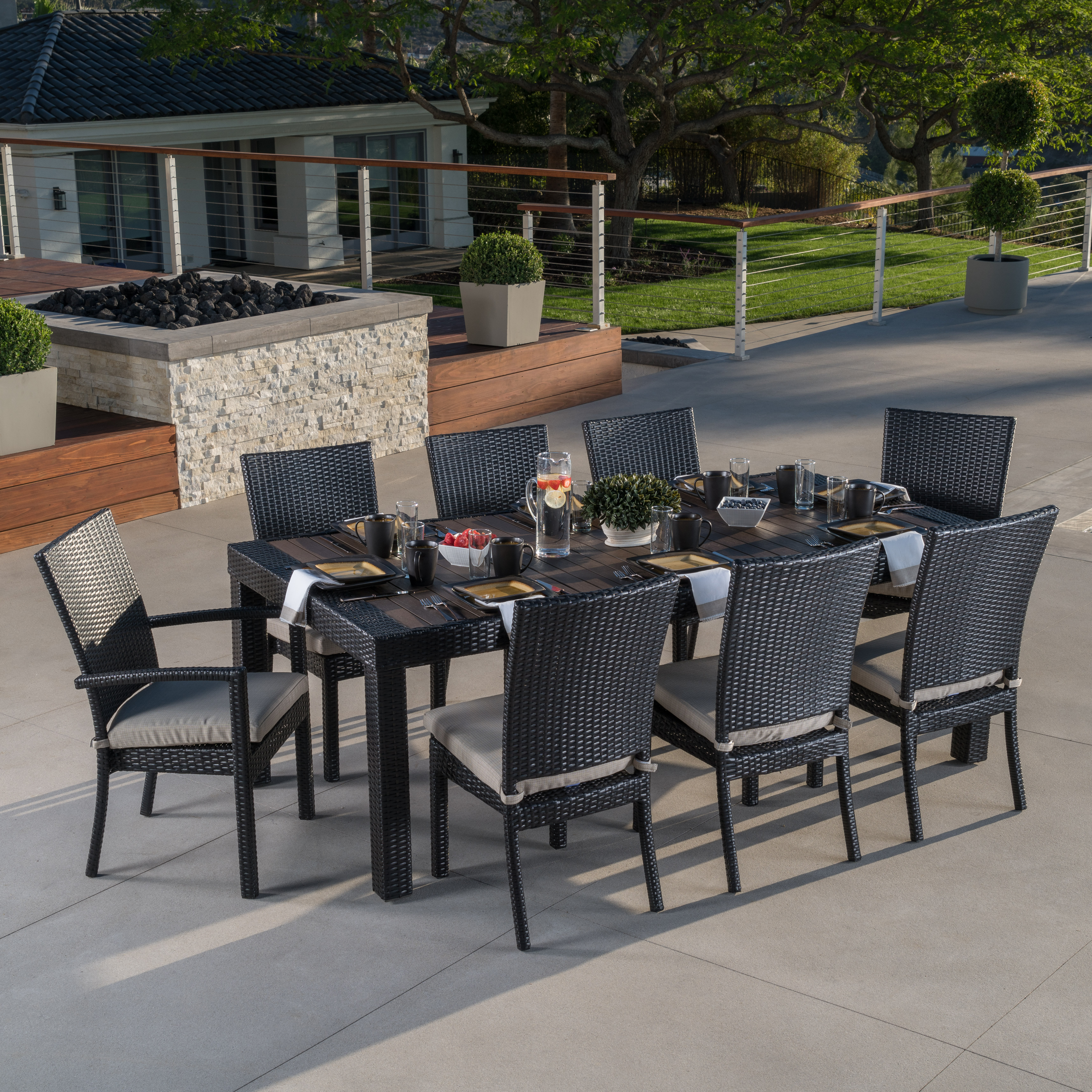 Three Posts Northridge 9 Piece Dining Set With Cushions Reviews Wayfair