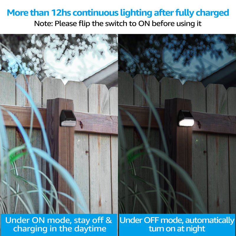 24 Solar Power Deck Fence Wall Patio Outdoor Path Dusk to Dawn Lights LED Lamps