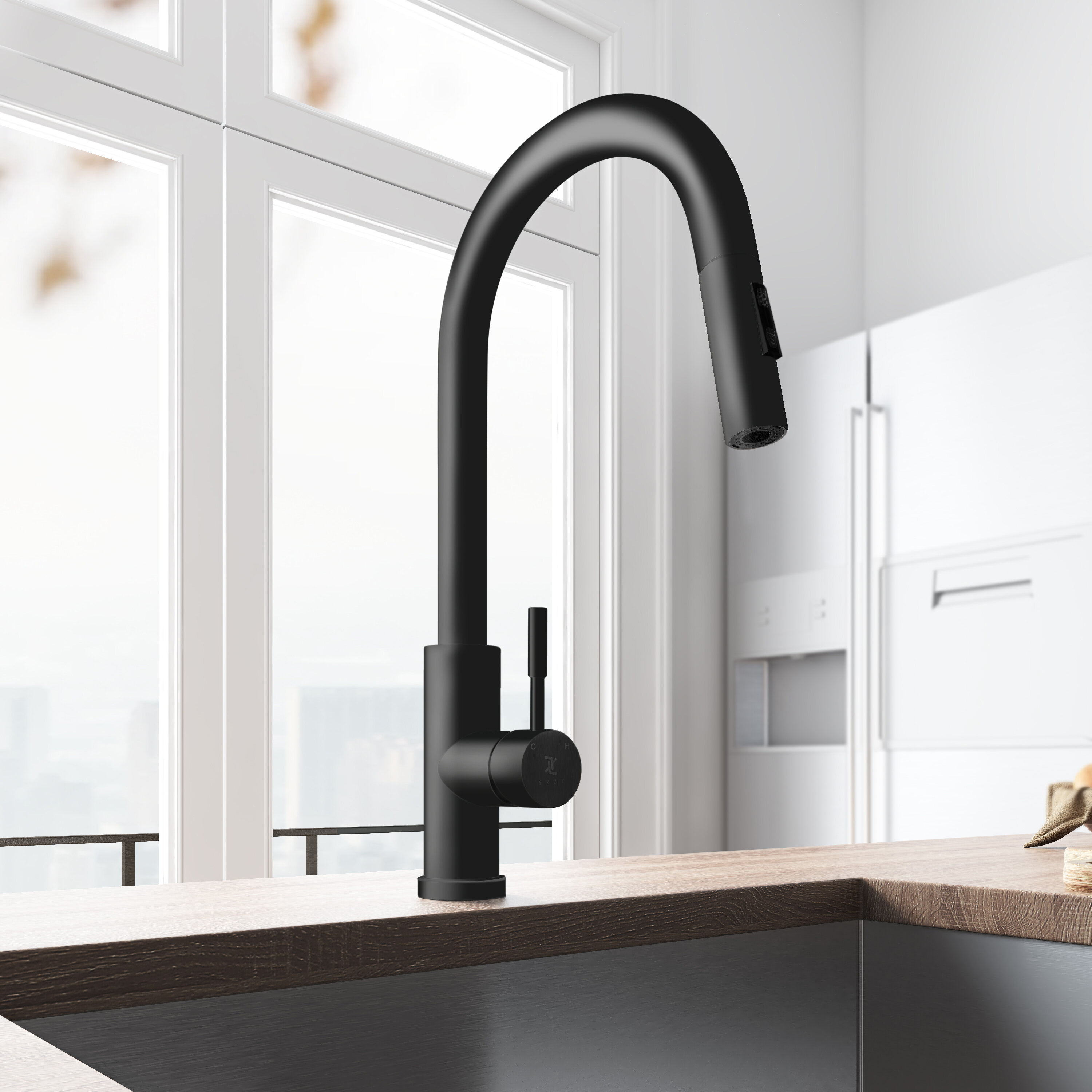 Yzzy Pull Down Touch Single Handle Kitchen Faucet Reviews Wayfair