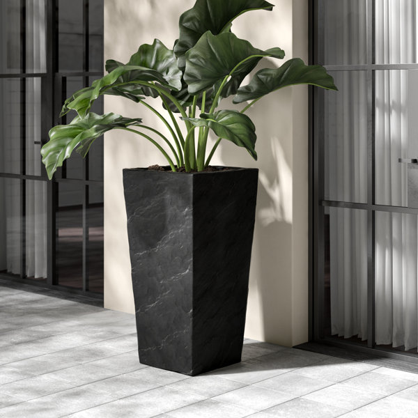 Kasamodern Modern Square Slate Concrete Pot Planter
