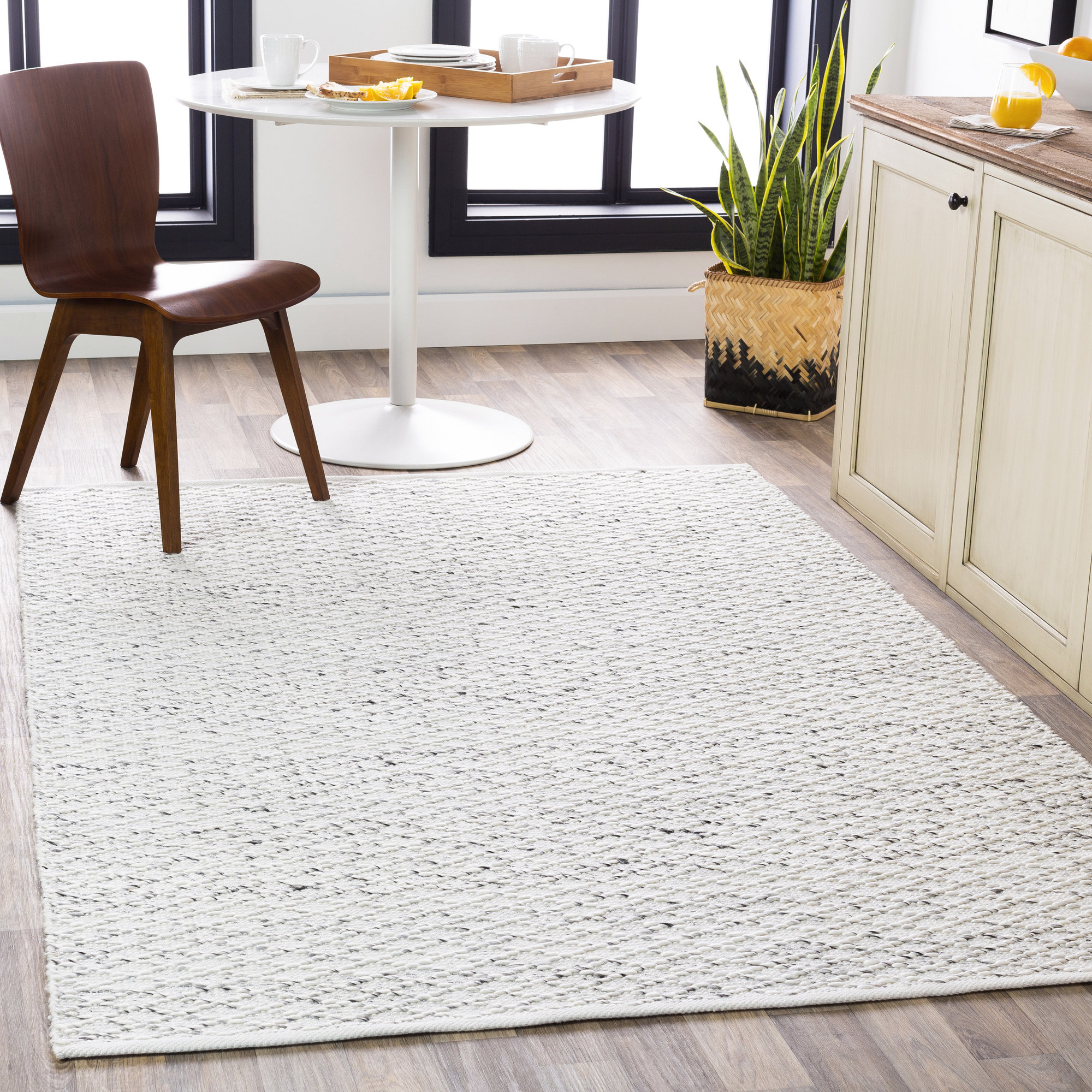 black and ivory rug