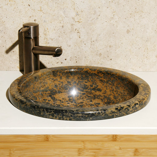 VUMR Heat Wave Stone Circular Drop-In Bathroom Sink