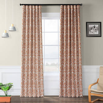 World Menagerie Yahoue Modern Graphic Print And Text Semi Sheer Rod Pocket Curtain Panels Wayfair