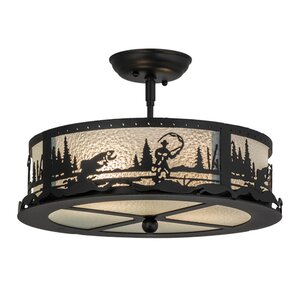 Fly Fishing Creek 2-Light Semi Flush Mount